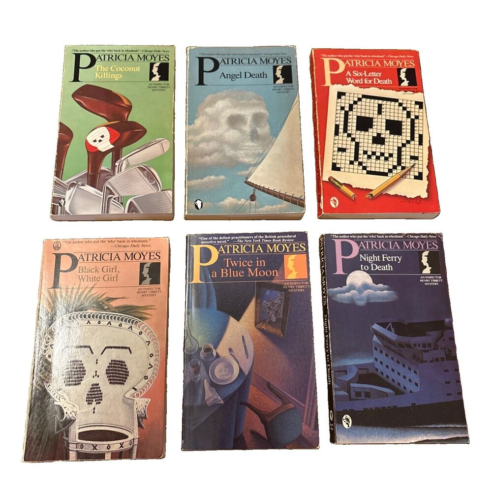 Lot Of 6 Patricia Moyes Books Inspector Henry Tibbett Mysteries Ser. Paperbacks